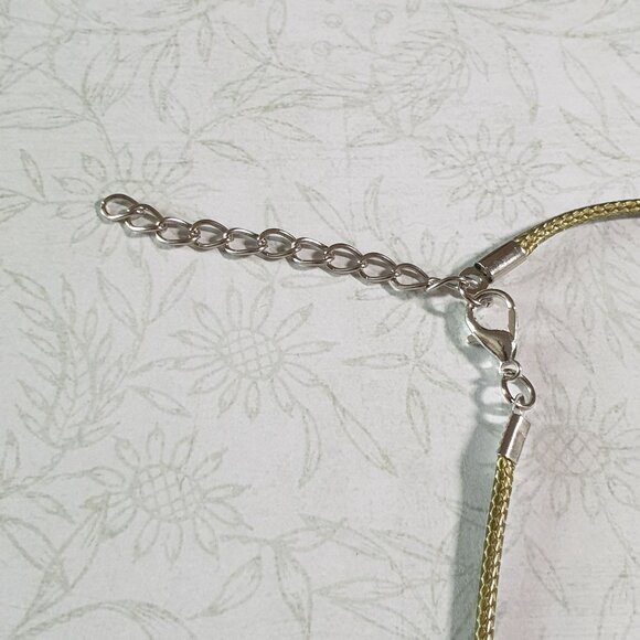 Agate Pendant Necklace With Adjustable Gold-Tone Chain Handcrafted Polished Ston - Picture 4 of 5